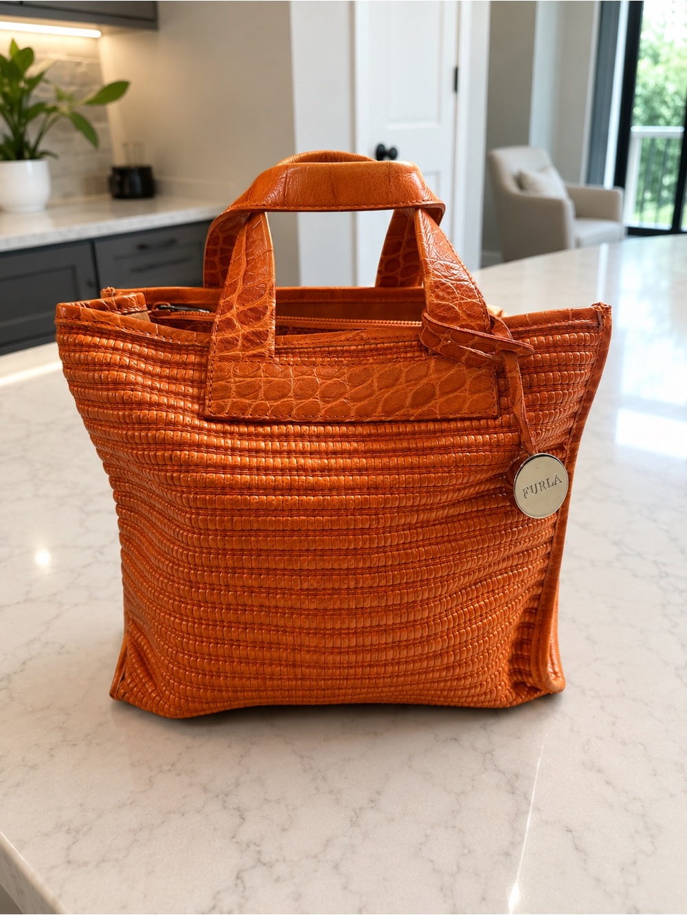 Furla Textured Leather Handbag